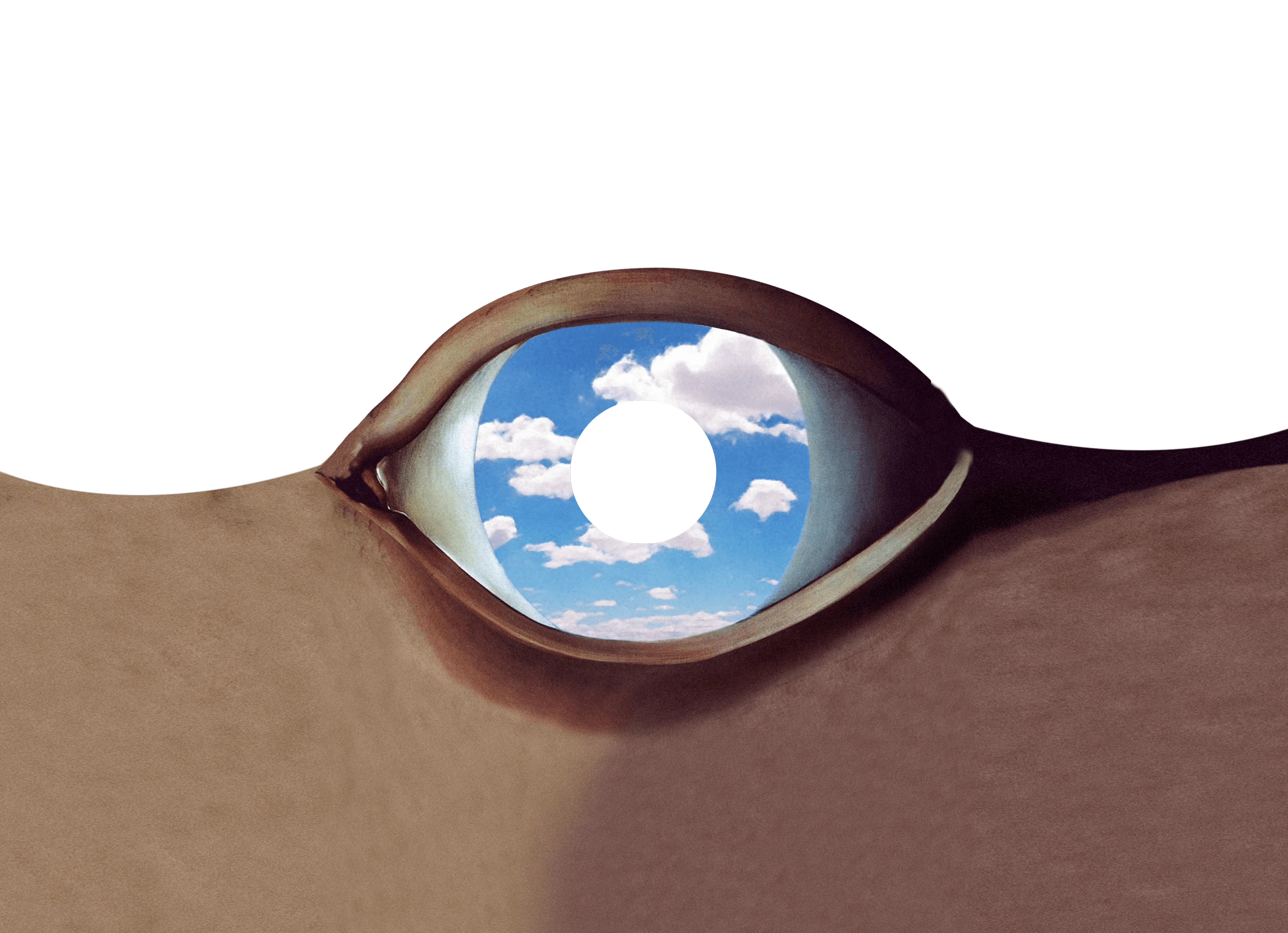 Rendition of 'The False Mirror' by René Magritte